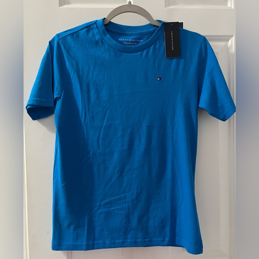 NWT Tommy Hilfiger Boys Tee Size Medium 12/14 Shocking Blue